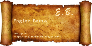 Engler Betta névjegykártya